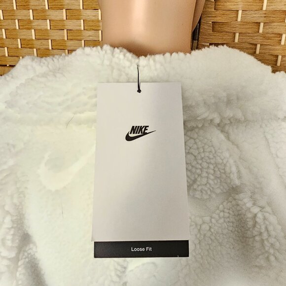 Nike Sportswear Icon Clash Long Sherpa Jacket White NWT Women's Size M - Picture 10 of 14